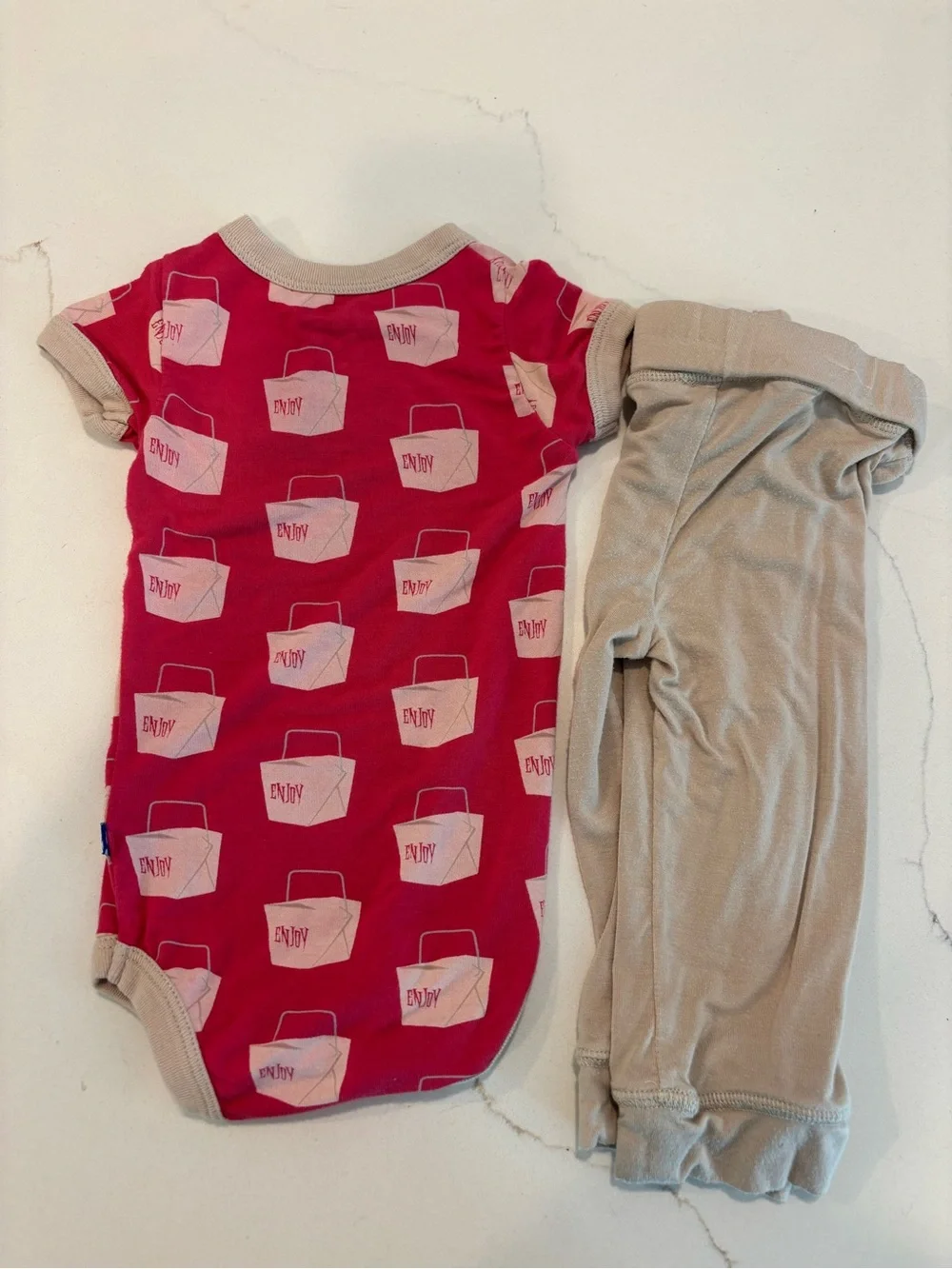 Kickee Pants Bamboo Onesie and Pants Hot Pink Size 3-6 months
